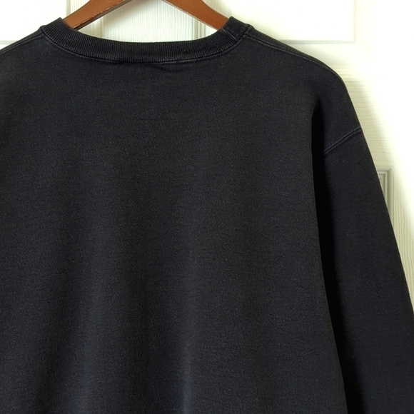 Champion 80's Vintage Logo Embroidered Pullover Crewneck Sweatshirt Black XL - Picture 12 of 12